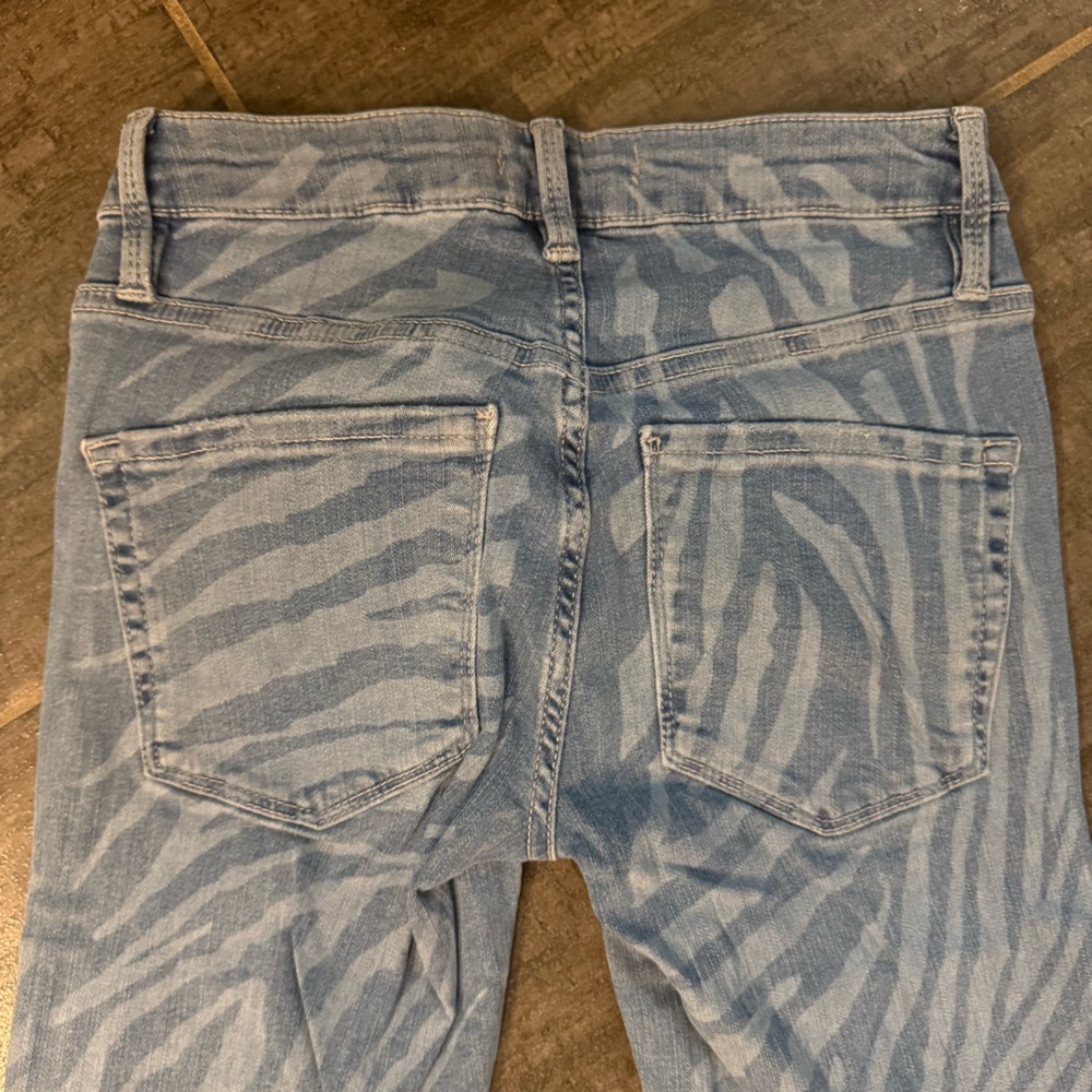 We The Free Blue Zebra-Print Flare Jeans - Picture 7 of 7